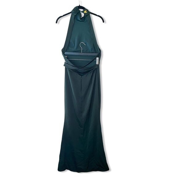 NBD Everett gown dress green maxi strappy backless Revolve NWT XL - Picture 7 of 11